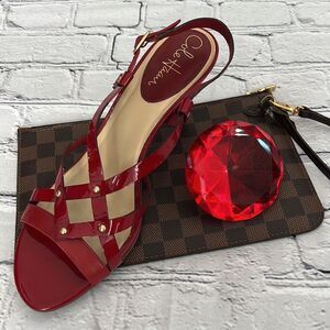 Cole Haan red patent heals